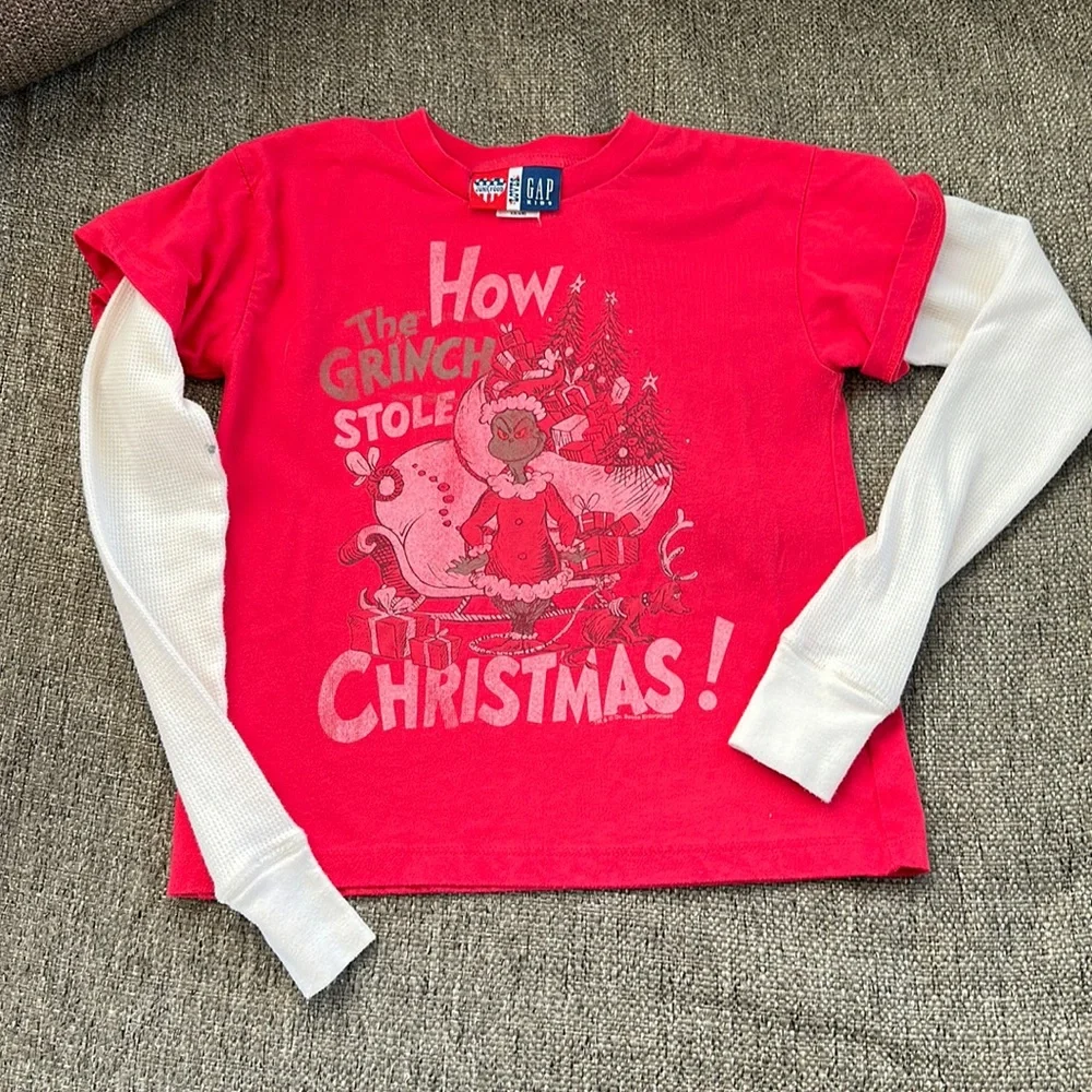 GAP Girls Grinch who Stole Christmas Long Sleeve T-Shirt Size XS